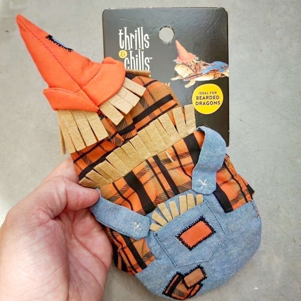 NWT Thrills & Chills Reptile Scarecrow Halloween Costume Bearded Dragon Dress Up